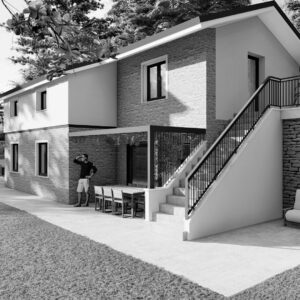 Progetto di ristrutturazione e arredo interno in un rustico sulle colline piemontesi