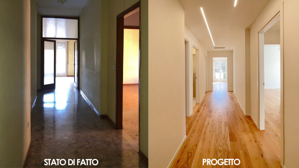 Progetto di ristrutturazione e rielaborazione del layout di un appartamento - Alessandro Corinto Architetto